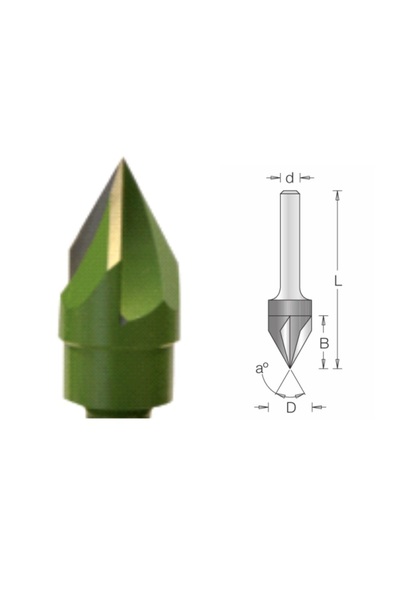 ELBE Freza cu coada, placute CMS, profil in V la 60 grade, DIM 15x13x65 S=8x35
