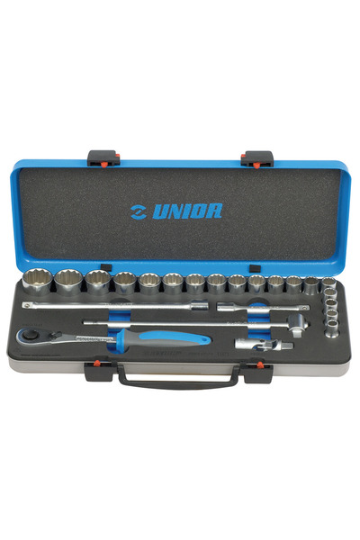 Unior Trusa capete chei tubulare 1/2'' in cutie metalica