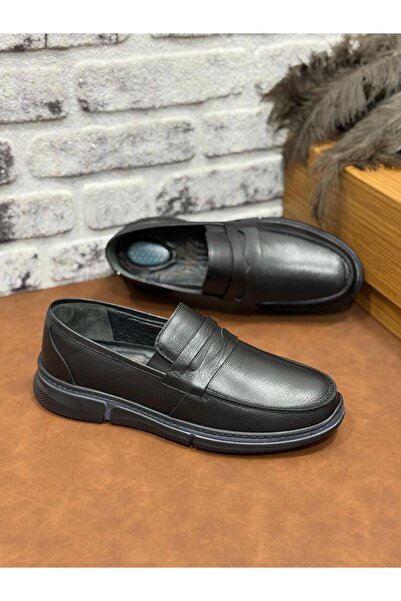 UMUT AYAKKABI Genuine Leather Orthopedic Heel Gel Large Size Men's Shoes