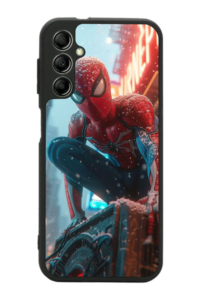 Aksel Kılıf متوافق مع هاتف سامسونج جالاكسي A14 مطبوع، أسود غير لامع، سيليكون ...