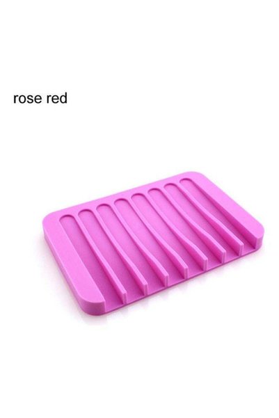 Generic Silicone Soap Holder Rose Red 11.5cm