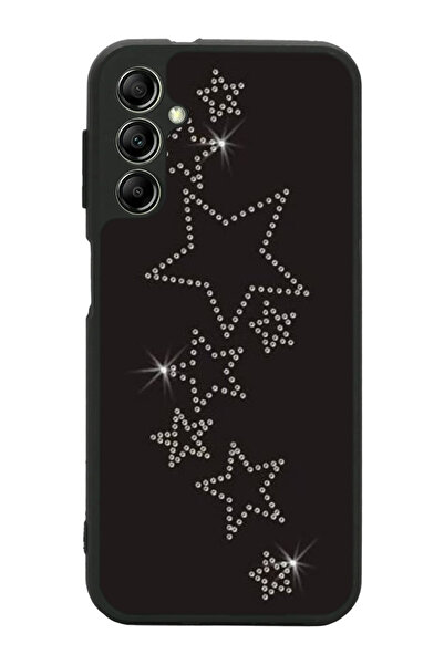 Aksel Kılıf متوافق مع هاتف سامسونج جالاكسي A14 مطبوع، أسود غير لامع، سيليكون ...