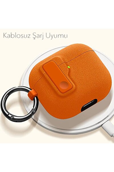 UnDePlus Apple Airpods Pro 3. Nesil ile uyumlu Kılıf Standlı Kilitli TPU Premium Matte Trip Case
