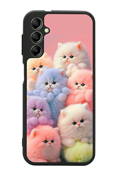 Aksel Kılıf متوافق مع هاتف سامسونج جالاكسي A14 مطبوع، أسود غير لامع، سيليكون ...