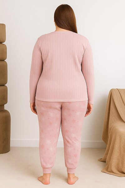 Pemilo Women's Plus Size 0250 Pajama Set Dried Rose