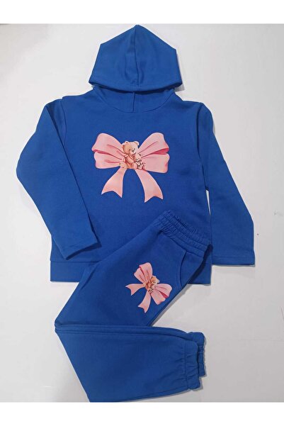 Nice Clothes Children's Hooded Tracksuit Set Unisex Pink Ribbon