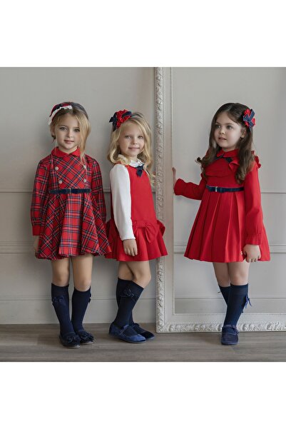 miranda Red girls' dress with bows