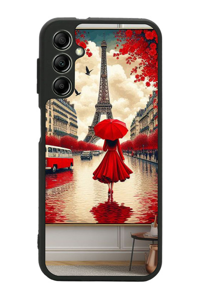 Aksel Kılıf متوافق مع هاتف سامسونج جالاكسي A34 مطبوع ، أسود غير لامع، سيليكون...