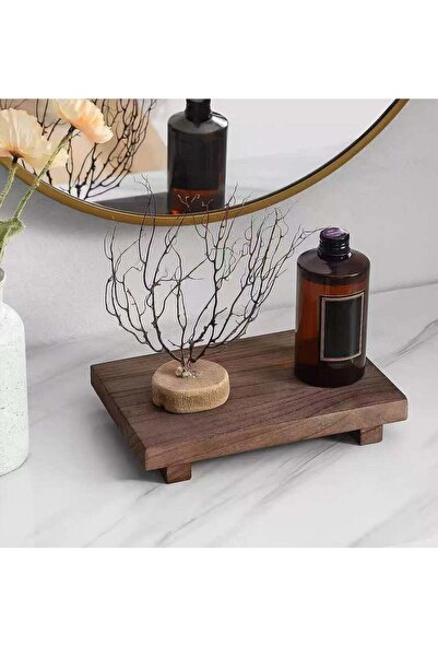 Generic YelaJoy Wood Pedestal Soap Stand, Farmhouse Wood Riser, Soap Dish Holder/Tray Counter Decor for Bat