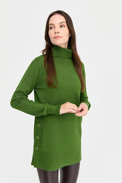 Desen 23391 Tll Angeli̇na so Fully Buttoned Fishbone Collar Complete Sweater