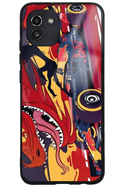 WANNA PROTECT حافظة هاتف سامسونج جالاكسي A02S فاخرة بنمط الفورمولا 1 اللامع م...