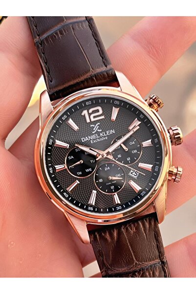 Daniel Klein Men's Wristwatch 30 Meters Water Resistant Leather Strap Cord + Bracelet Gift Vs.Blkt.