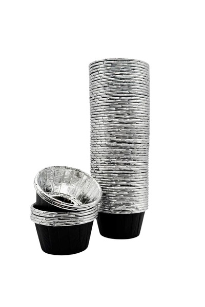 MODGER Silver Black Muffin Cake Capsule 50Pcs Airfryer Compatible - V