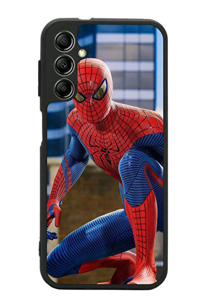 Aksel Kılıf متوافق مع هاتف سامسونج جالاكسي A14 مطبوع، أسود غير لامع، سيليكون ناعم، واقي، غطاء ممتص للصدمات، حافظة