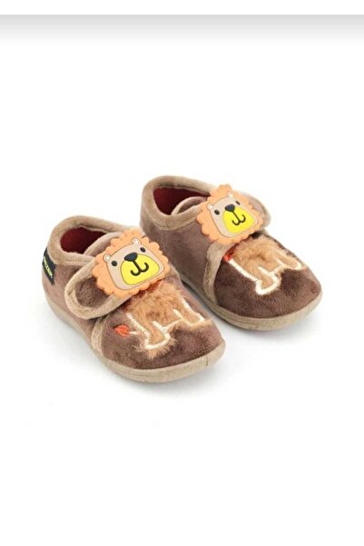 Efe Çocuk Panduf Ayakkabı Kreş Ev Okul Ayakkabısı Kaydırmaz Taban Ortopedik Kahve-Taba