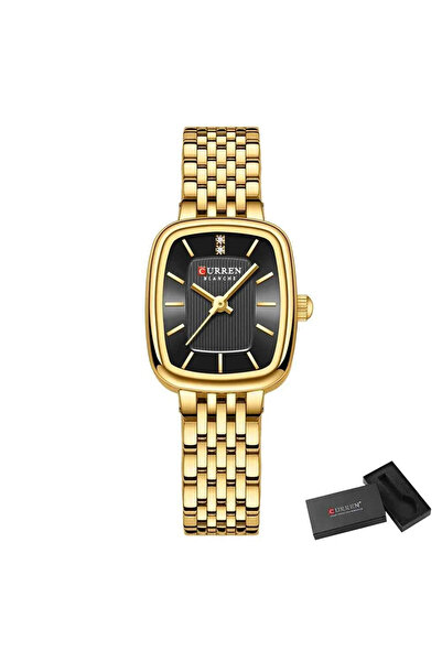 Curren Gold-Black Women's Watch – Elegant Rectangular Watch, Quartz Mechanism
