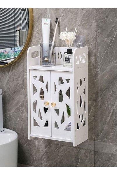 Generic Bathroom Storage Shelf Cabinet Rack White