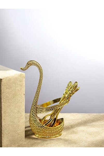 Kaşıkçı 6’lı Sarı Çay Kaşığı Seti – Kuğu Kaşıklıklı