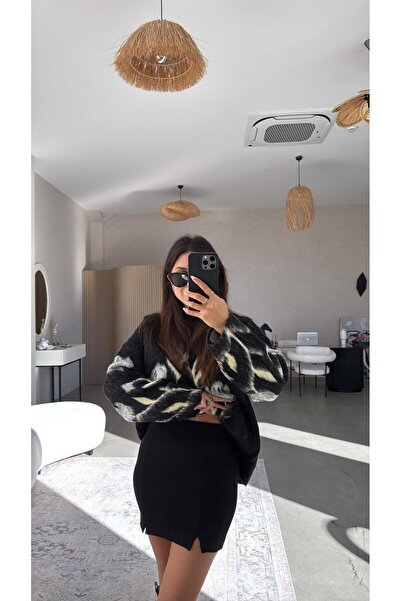 Buket Teke Black Double Slit Zr Original Skirt