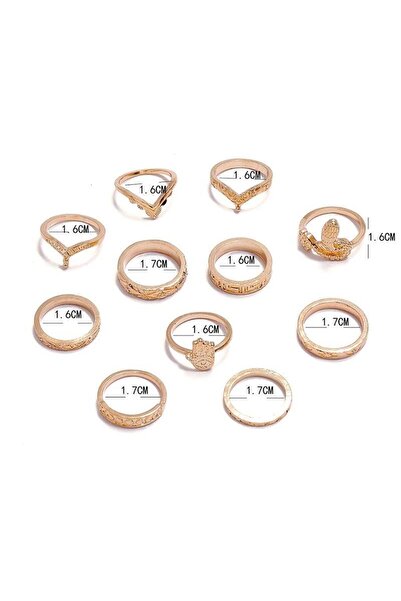 Pursehuit Set de 11 inele aurii, Mirna C2