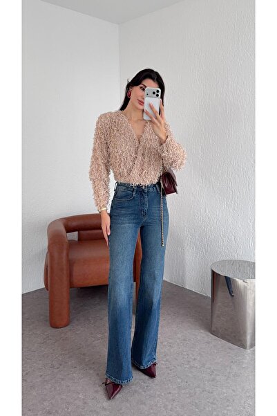 HAZELANNA يبرز انحناءات الجسم جين الإسباني الأزرق