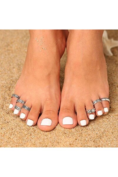 Pursehuit Set of 7 rings, silver-colored adjustable, Carlena C4