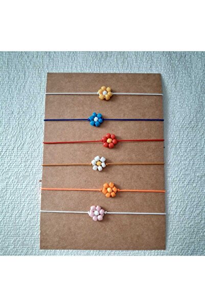 MODA MANANI مجموعة من 6 أساور خيطية ملونة أنيقة