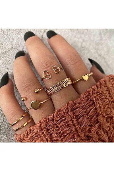 Pursehuit Set de 6 inele aurii, diverse forme, Svea C3