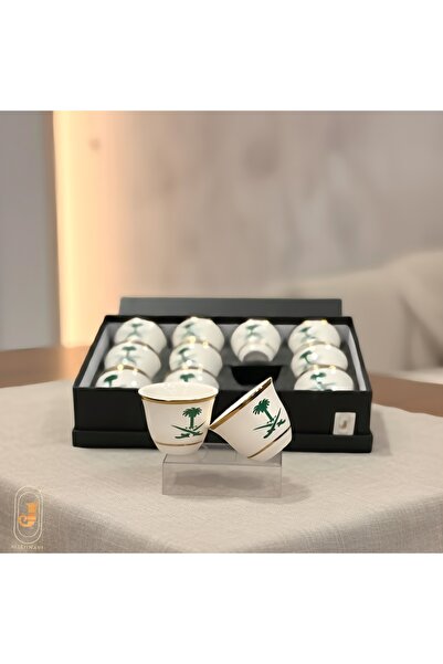 aljahwari Saudi ceramic coffee cups, set of 12 pieces