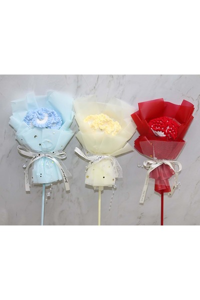 Store Μονό Πλεκτό στο χέρι Μπουκέτο Λουλούδια – Διακοσμητικό Χειροποίητο Λουλ...