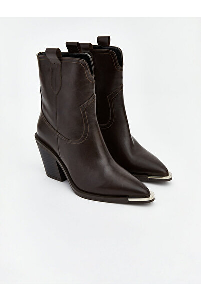 LC Waikiki Vizyon Yeni Sezon Deri Görünümlü Kadın Topuklu Bot