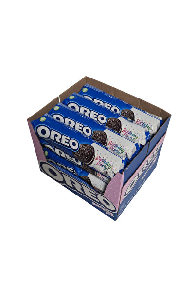Oreo Birthday Party Big Pack, Caramel Flavored Biscuits, 16 pieces x 154 Gr