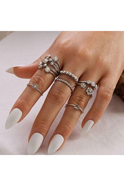 Pursehuit Set de 7 inele argintii, cu pietre, Tibor C6