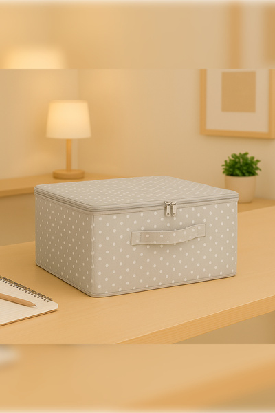 Ekici home textile 4-Piece Patterned - Supported Storage Bag Large Size – Foldable Storage and Organization Box with Zipper