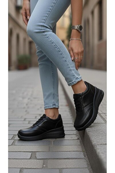 marinarosse Women's Rowan Black Hidden Heel High Sole Sports Shoes