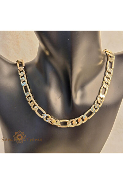 saratremo Massive Cuban chain plated with 14K gold - 56 cm