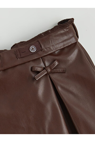 LC Waikiki Φούστα για κορίτσια Özmarka New Season με ελαστική μέση και εφέ δέρματος πλισέ