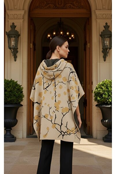 Uludağ Triko Embossed Baklava Buttoned Mink + Shawl Gift