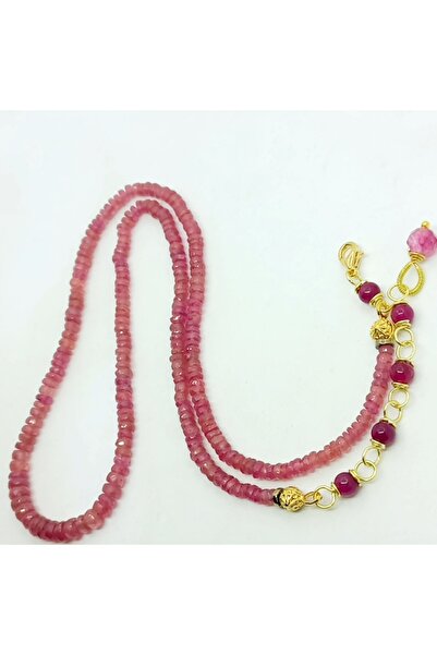 Sibelce 2519 Hindistan el kesimi rondela fasetli süzme Yakut el yapımı kolye