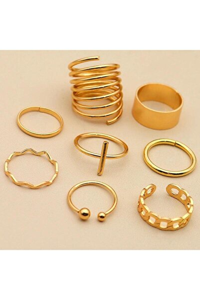 Pursehuit Set de 8 inele, aurii Brenda C2