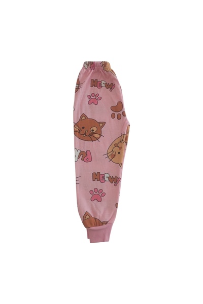 Arya Nisa Kids 100% Cotton Sha Fleece-Lined Jumpsuit with Cat Figure for Girls