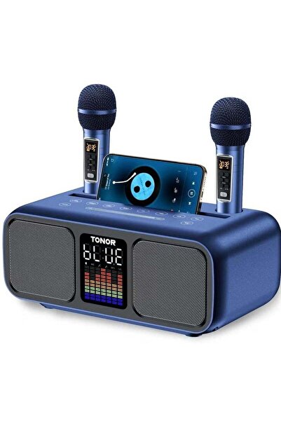 TheMohrim Smart Berry Karaoke Machine, Rechargeable Portable Speaker with 2 UHF Wireless Microphones, Bluetoot