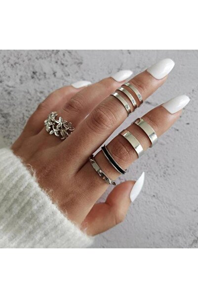 Pursehuit Set de 4 inele, argintii Boaz C3