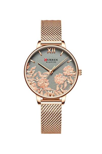 Curren ساعة يد نسائية معدنية تناظرية 9065