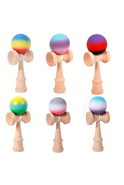 NO BRAND Kendama de calitate superioară, 18 cm, din lemn, cu bilă de cauciuc,...