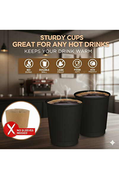 RELAXY Double Wall Paper Cups 25-Piece Set, 8 oz Capacity