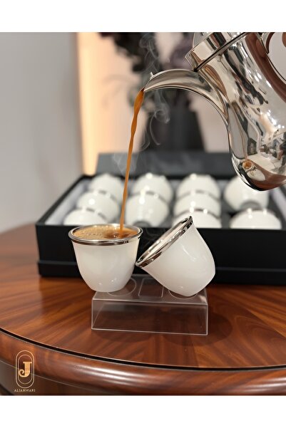 aljahwari Saudi ceramic coffee cups, set of 12 pieces