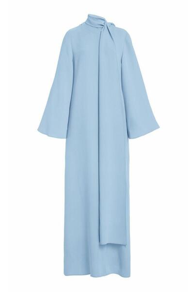 ALYEL NAKER Light Blue Maxi Length Loose Crepe Dress