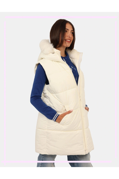 Guess سترة كاترينا النسائية البيضاء W5BL81W3282-G012