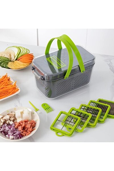 stuffix 22-piece Multifunctional Grater for Vegetables & Fruits with Container, Stainless Steel Bla